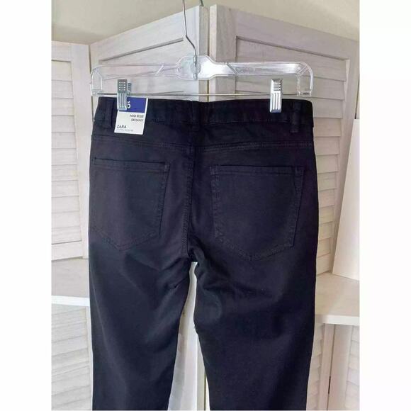 Zara 1975 denim peach soft black skinny jeans size 4 NWT - Picture 6 of 7